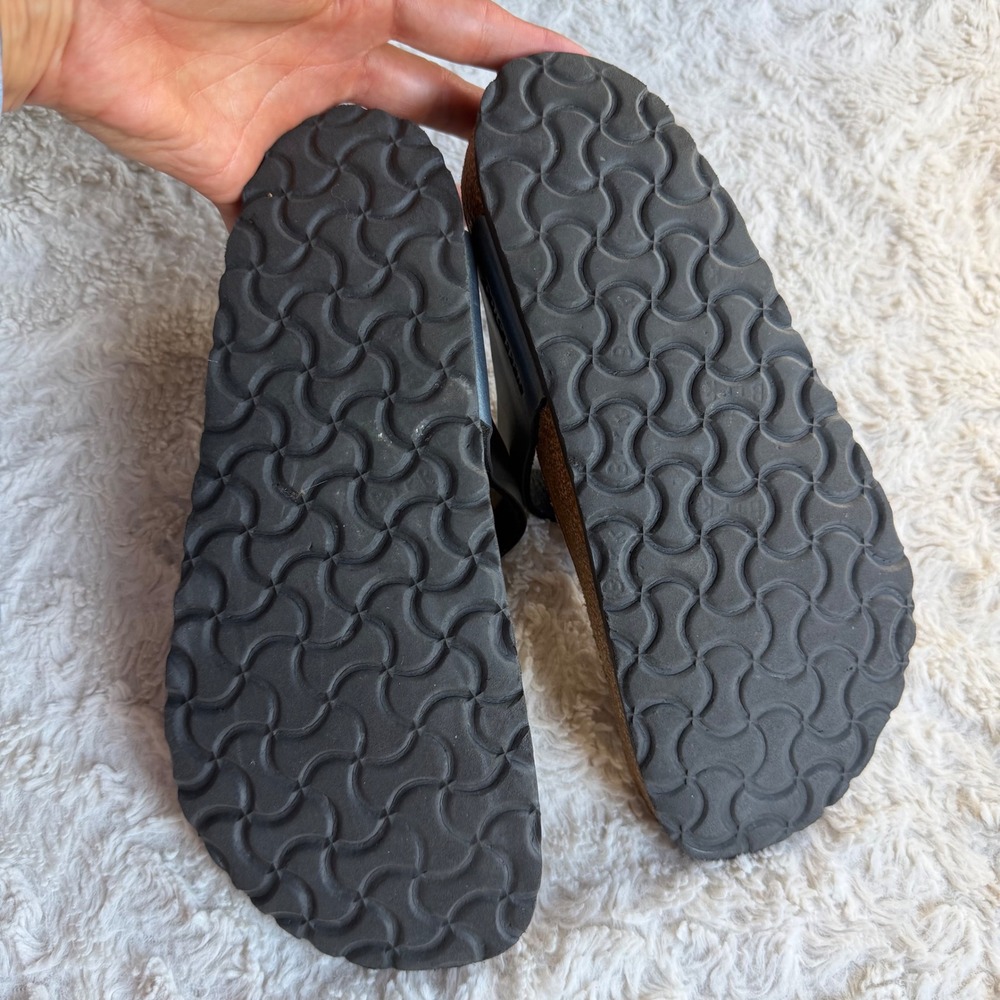 Birkenstock Gizeh Birko-Flor Steel Blue Grey Thong Sandals 38 7 7.5 - Picture 8 of 14